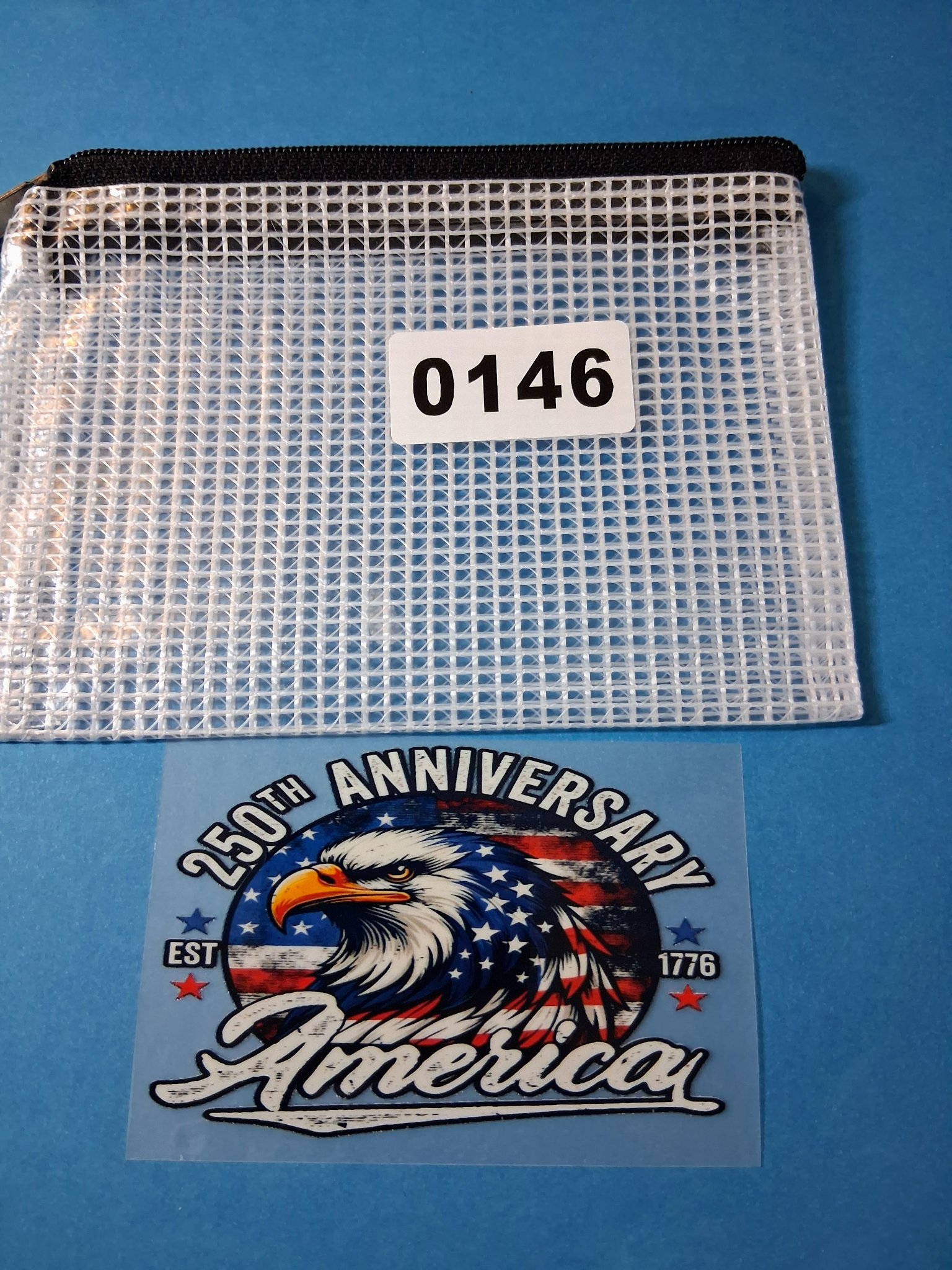 Small Iron-On Patch — INV 146: 250th Anniversary America Eagle (with Mesh Bag)